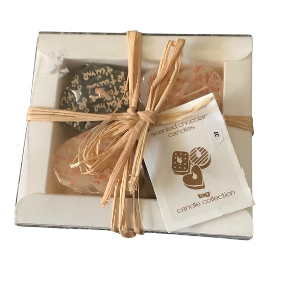 Vtg TAG 1997 Box Of Chocolate Scented Candles Gift Set of 4 Je t'aime French - Picture 1 of 6
